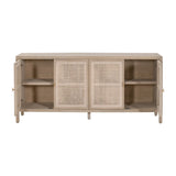 4-Door Gray Cane Media Sideboard | Living Essentials Carina