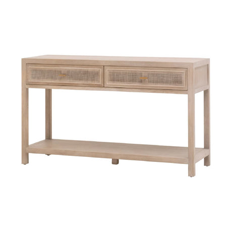 Gray Oak 2-Drawer Console Table | Living Essentials Cane