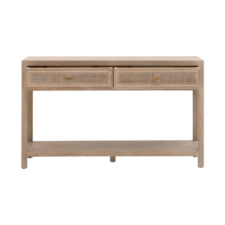 Gray Oak 2-Drawer Console Table | Living Essentials Cane