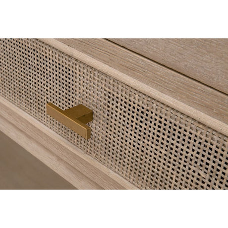 Gray Oak 2-Drawer Console Table | Living Essentials Cane