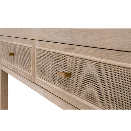Gray Oak 2-Drawer Console Table | Living Essentials Cane