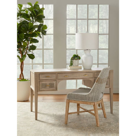 Gray Oak 5-Drawer Desk | Living Essentials Cane