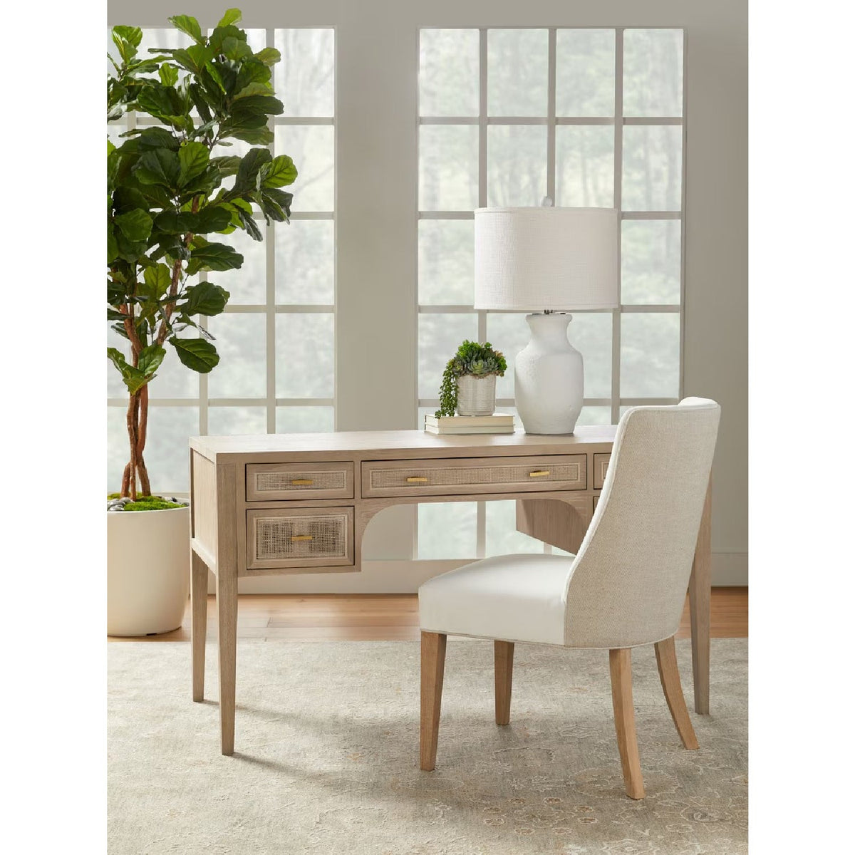 Gray Oak 5-Drawer Desk | Living Essentials Cane