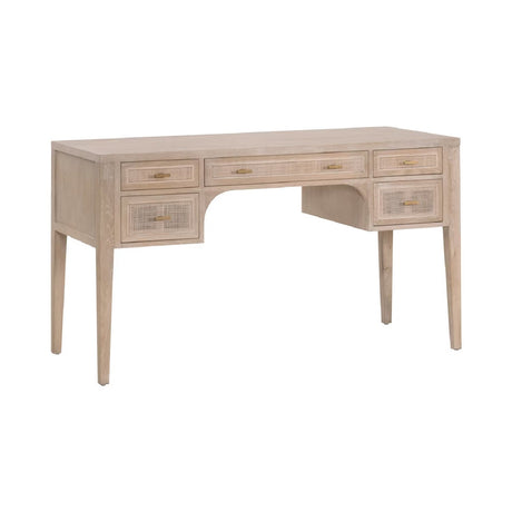 Gray Oak 5-Drawer Desk | Living Essentials Cane