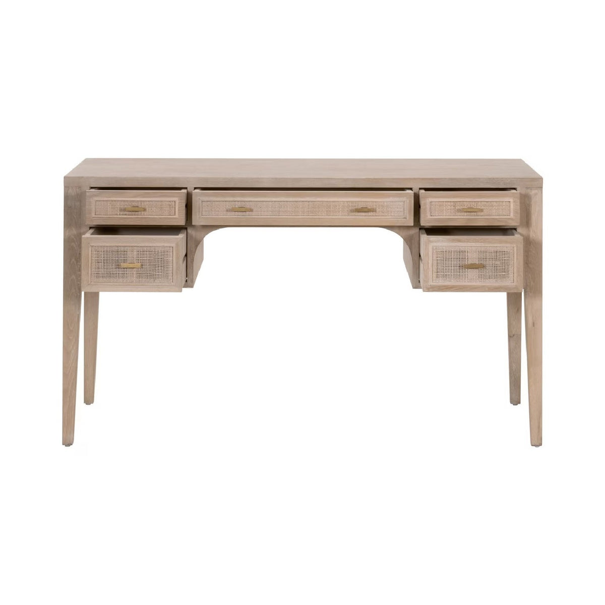Gray Oak 5-Drawer Desk | Living Essentials Cane