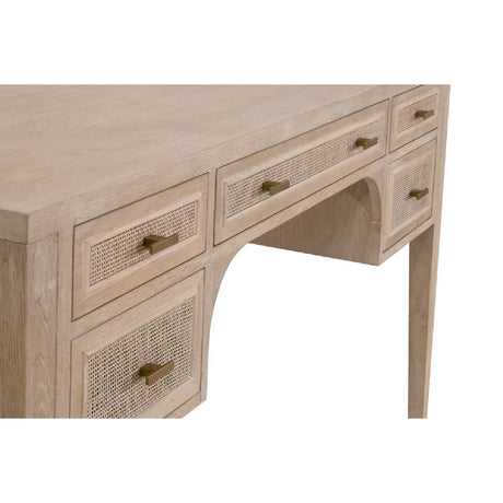 Gray Oak 5-Drawer Desk | Living Essentials Cane