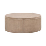 Gray Oak Round Coffee Table | Living Essentials Cane