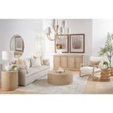 Gray Oak Round Coffee Table | Living Essentials Cane