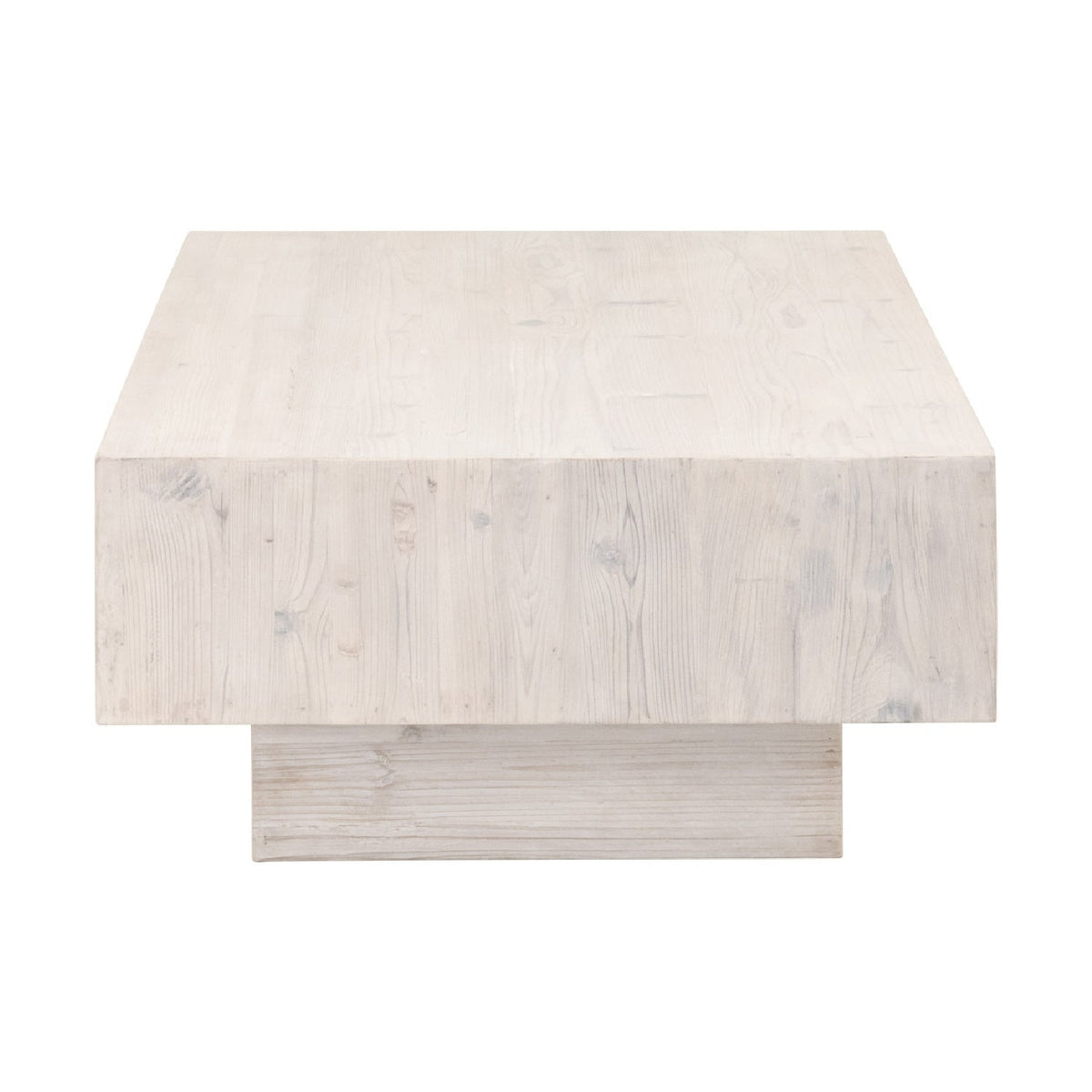 Whitewashed Pine Wood Coffee Table | Living Essentials Montauk
