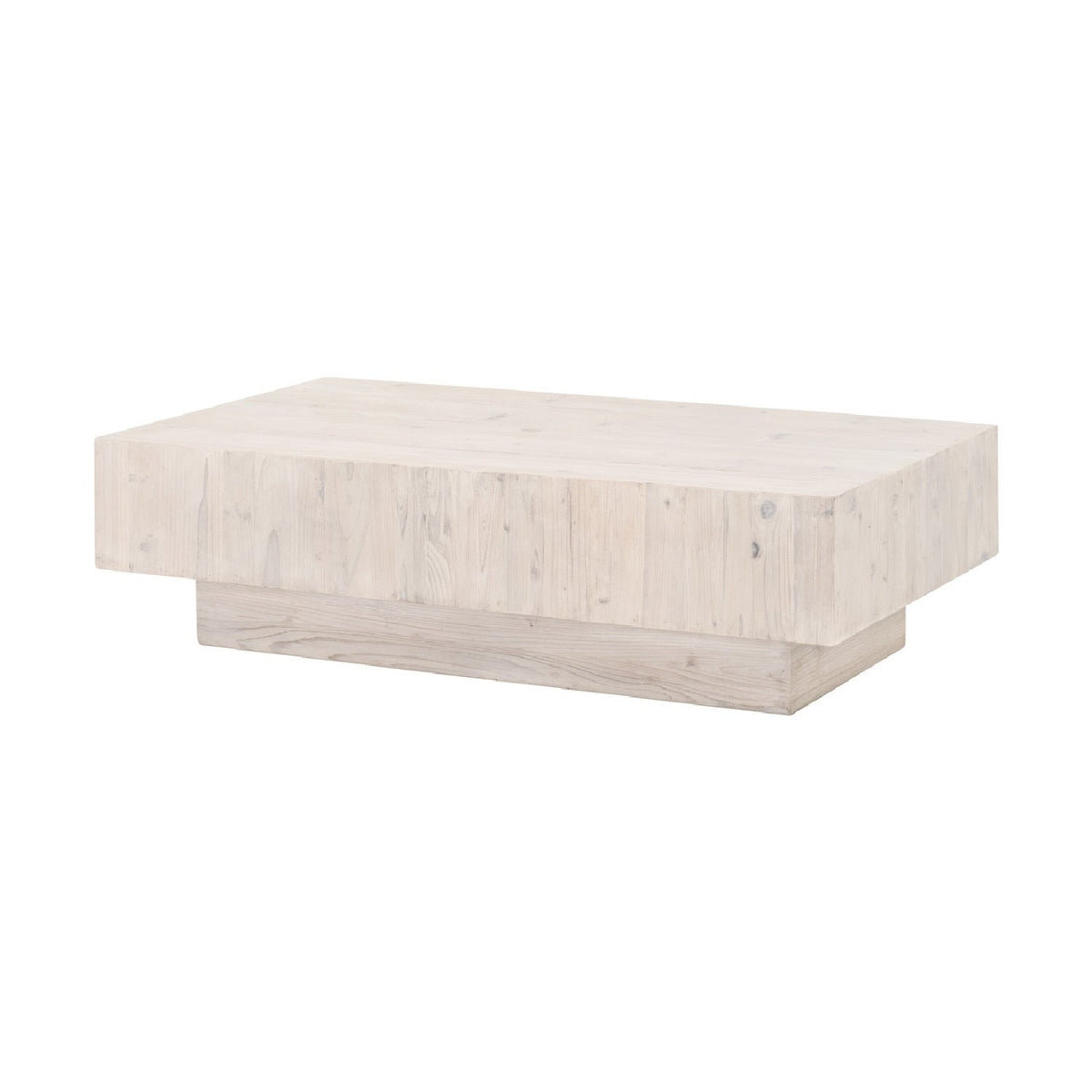 Whitewashed Pine Wood Coffee Table | Living Essentials Montauk
