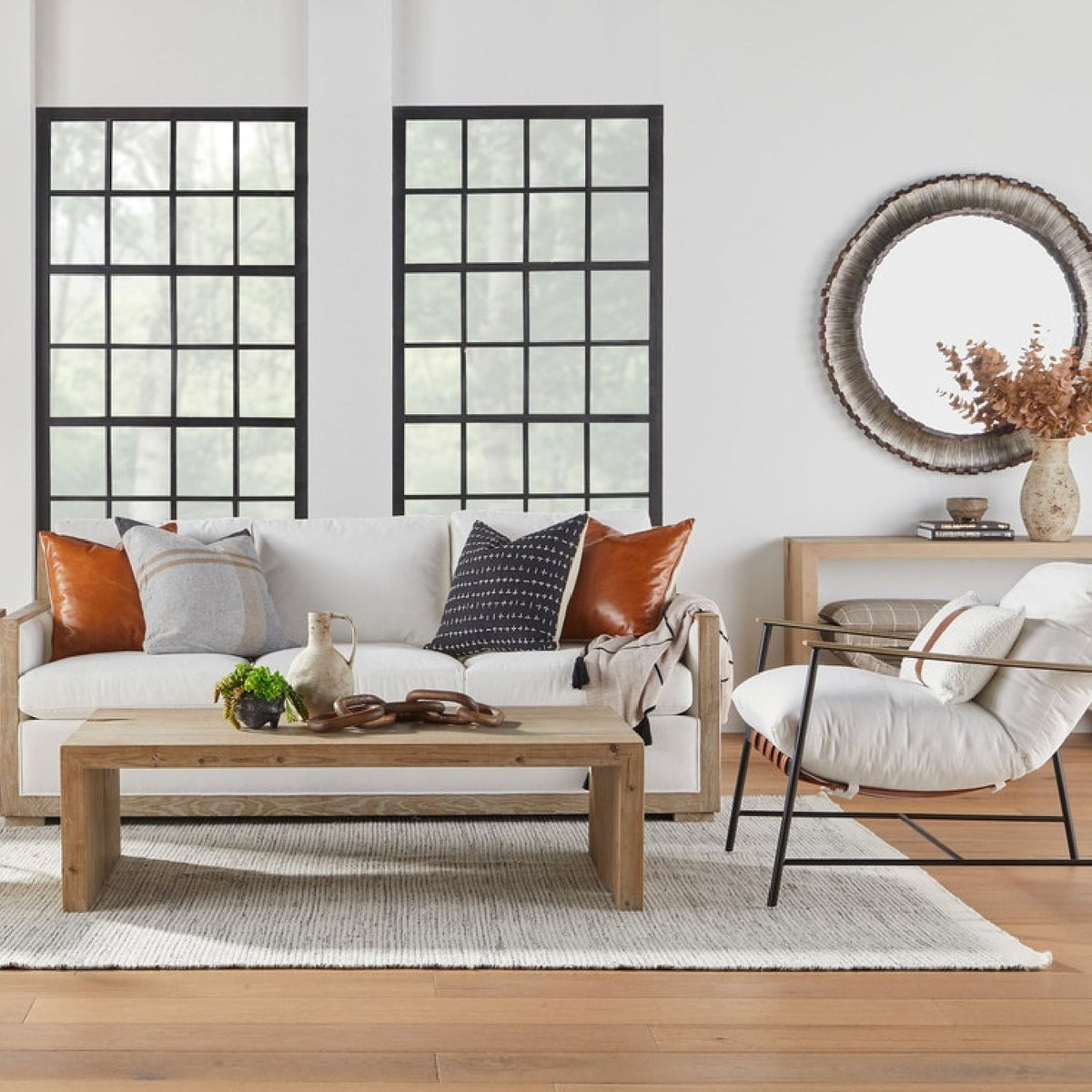 Natural Pine Wood Coffee Table | Living Essentials Reed
