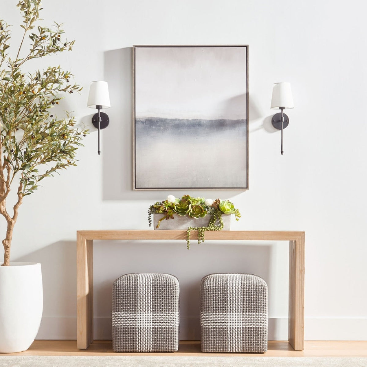 Natural Pine Wood Console Table | Living Essentials Reed