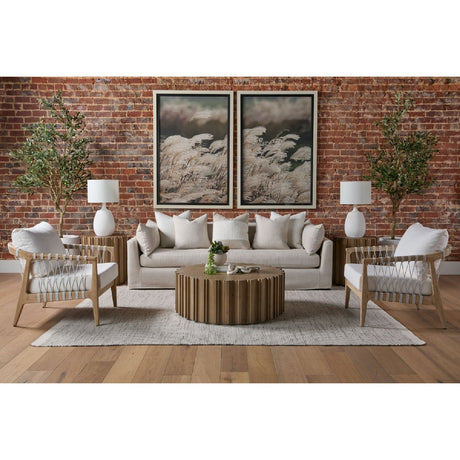 Fluted Pine End Table | Living Essentials Roma