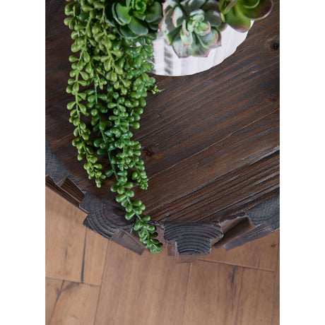 Fluted Pine Accent Table | Living Essentials Roma