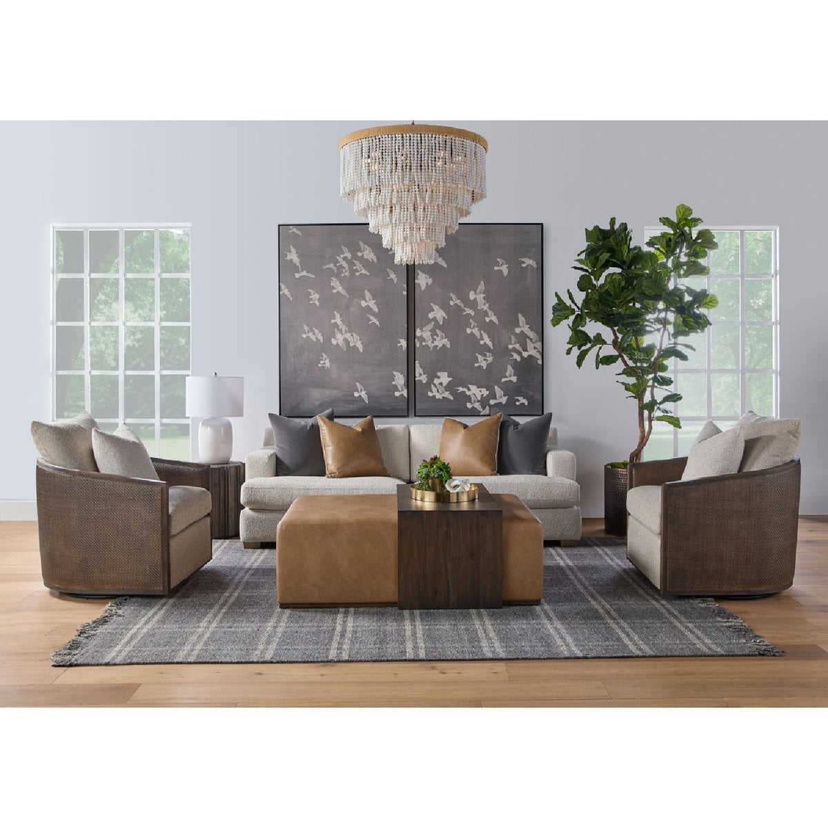 Fluted Pine Accent Table | Living Essentials Roma
