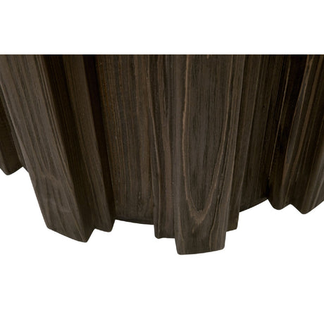 Fluted Pine Accent Table | Living Essentials Roma