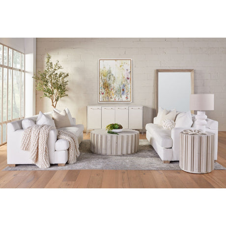 Fluted Pine Accent Table | Living Essentials Roma