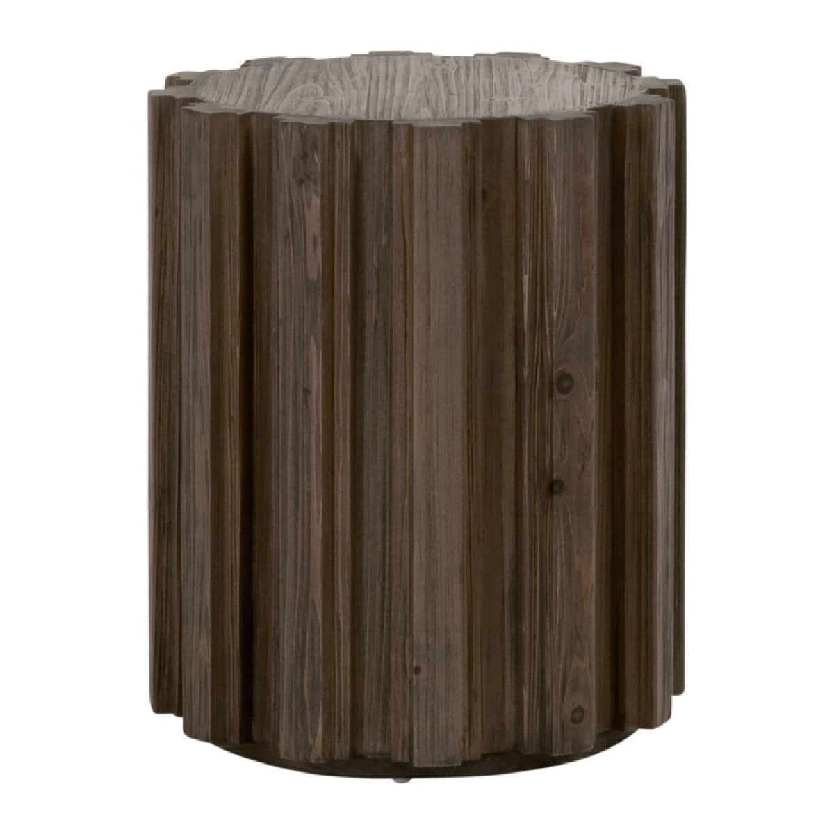 Fluted Pine Accent Table | Living Essentials Roma