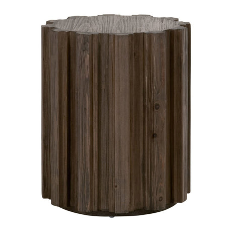 Fluted Pine Accent Table | Living Essentials Roma