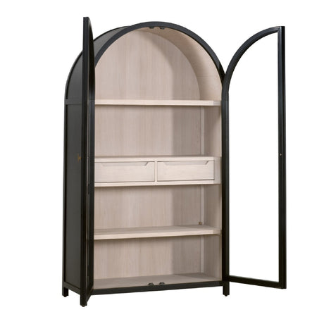 Black Birch Arched Display Cabinet | Living Essentials Toulouse