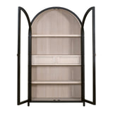 Black Birch Arched Display Cabinet | Living Essentials Toulouse