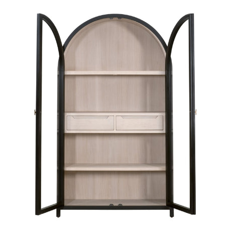 Black Birch Arched Display Cabinet | Living Essentials Toulouse