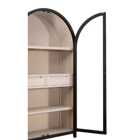 Black Birch Arched Display Cabinet | Living Essentials Toulouse