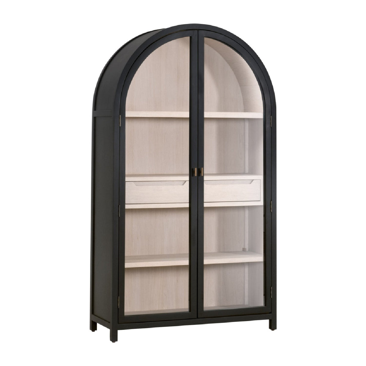 Black Birch Arched Display Cabinet | Living Essentials Toulouse