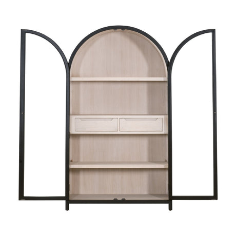 Black Birch Arched Display Cabinet | Living Essentials Toulouse
