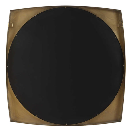 Modern European furniture - Antique Brass Beveled Round Mirror - www.oroa.com