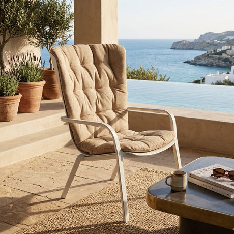 Square Perforated Reclining Outdoor Armchair | Nardi Folio