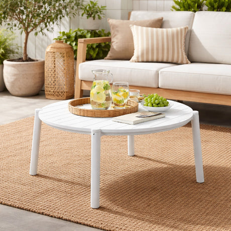 Slatted Round Outdoor Coffee Table | Nardi Doga