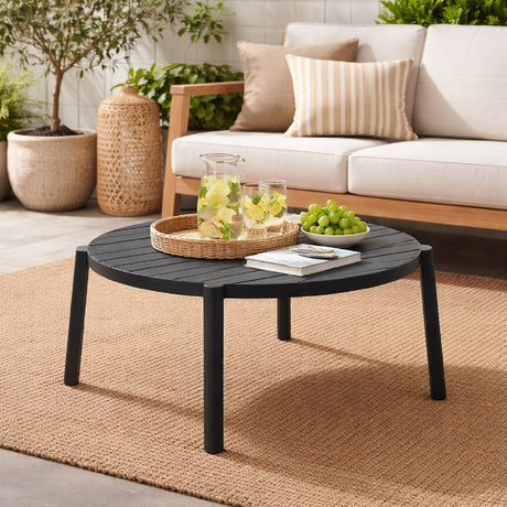 Slatted Round Outdoor Coffee Table | Nardi Doga