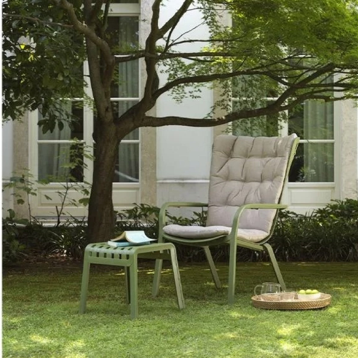 Square Perforated Outdoor Footstool | Nardi Poggio