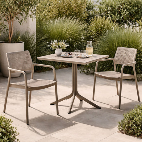 Perforated Square 4-Spoke Outdoor Dining Table | Nardi Clip