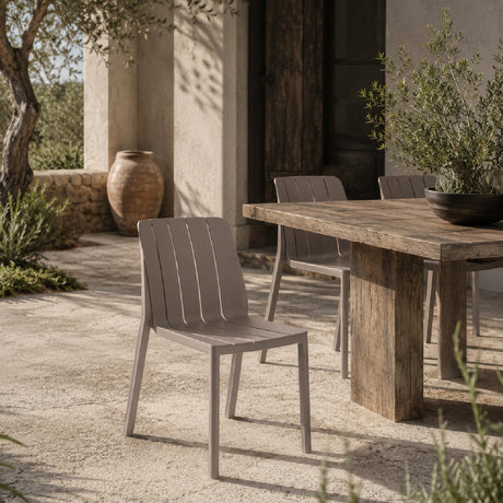 Slatted Outdoor Monobloc Dining Chair | Nardi Tiberina