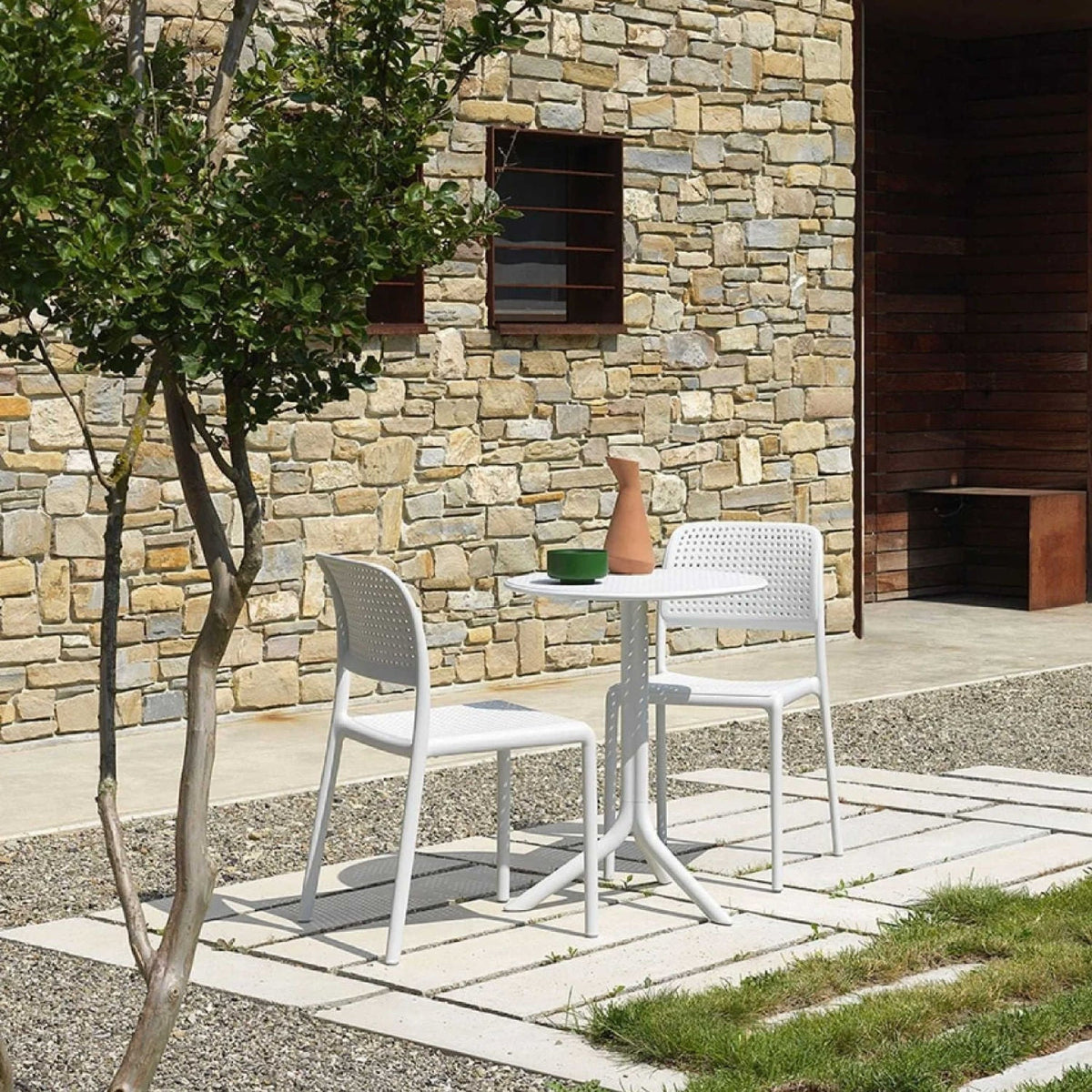 Perforated Fiberglass Outdoor Dining Chair | Nardi Bora