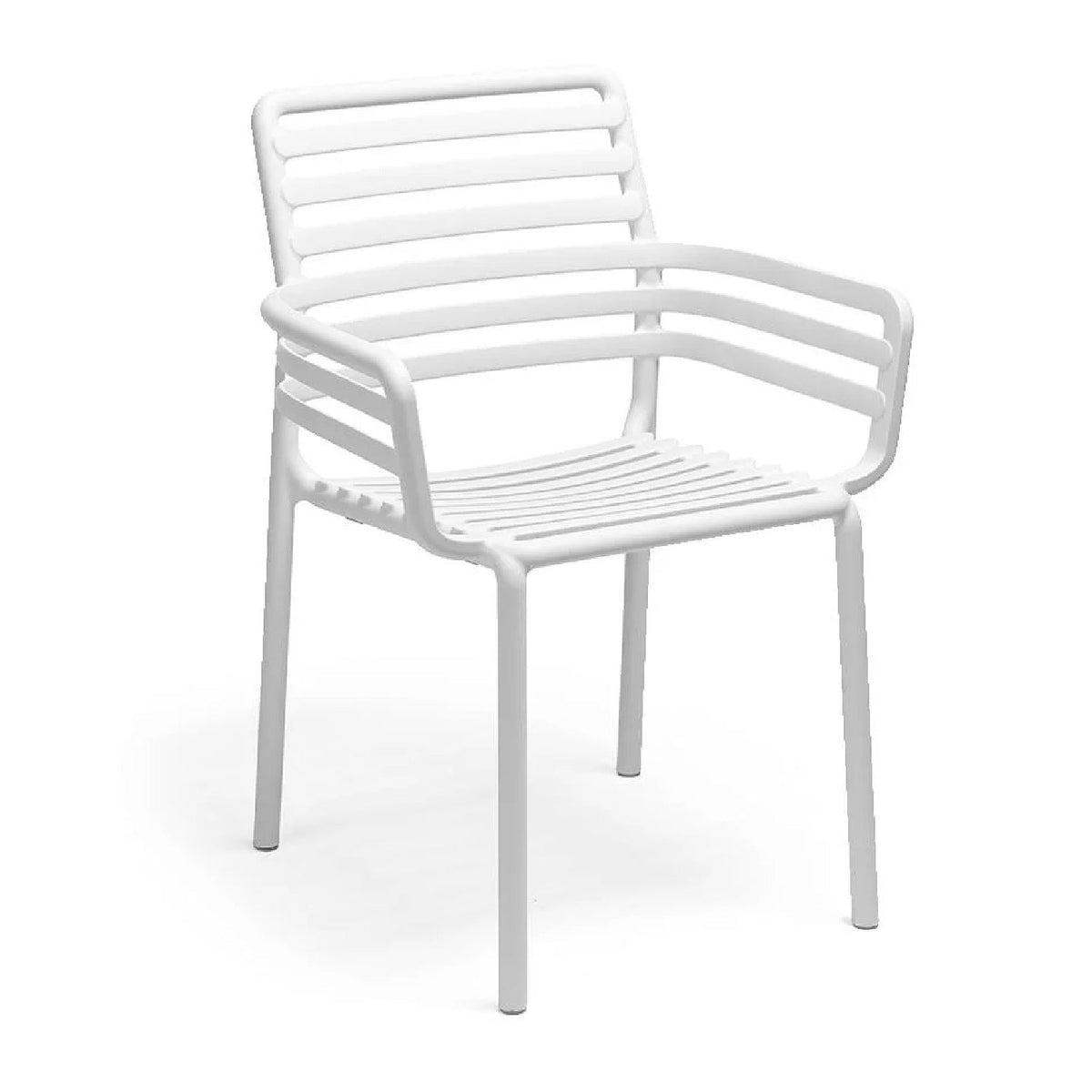 Slatted Outdoor Monobloc Dining Armchair | Nardi Doga