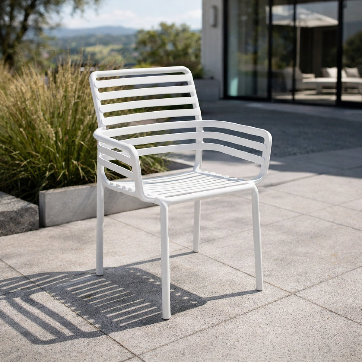 Slatted Outdoor Monobloc Dining Armchair | Nardi Doga