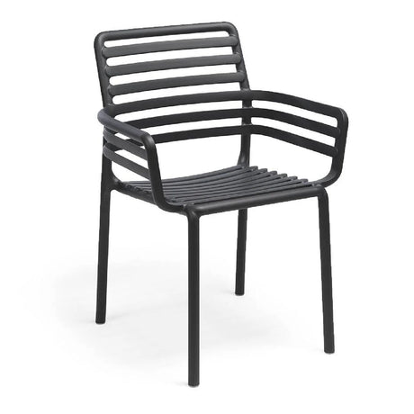 Slatted Outdoor Monobloc Dining Armchair | Nardi Doga