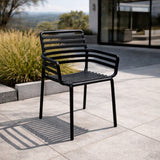 Slatted Outdoor Monobloc Dining Armchair | Nardi Doga