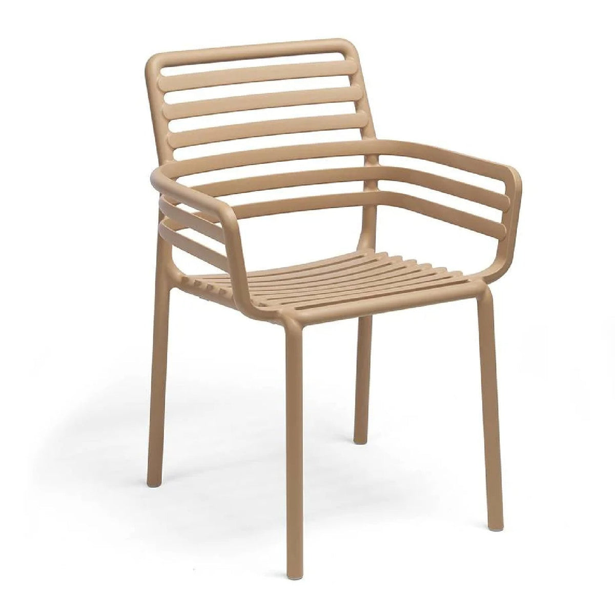Slatted Outdoor Monobloc Dining Armchair | Nardi Doga