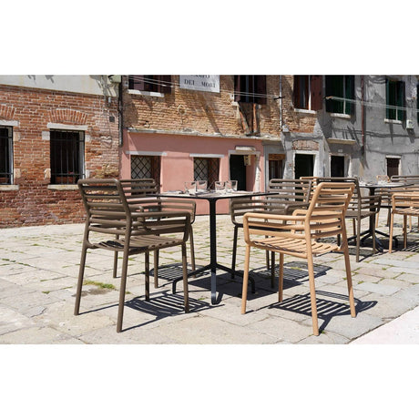 Slatted Outdoor Monobloc Dining Armchair | Nardi Doga