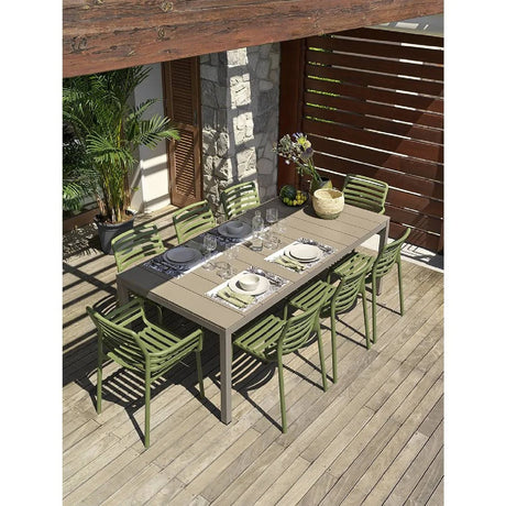 Slatted Outdoor Monobloc Dining Armchair | Nardi Doga