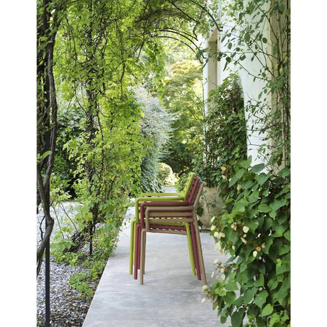 Slatted Outdoor Monobloc Dining Armchair | Nardi Doga
