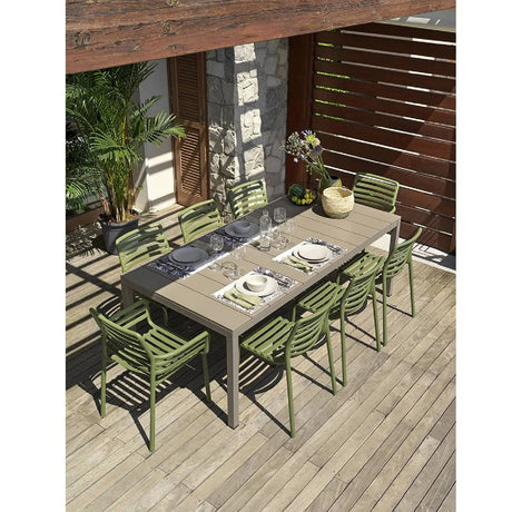 Slatted Outdoor Monobloc Dining Armchair | Nardi Doga