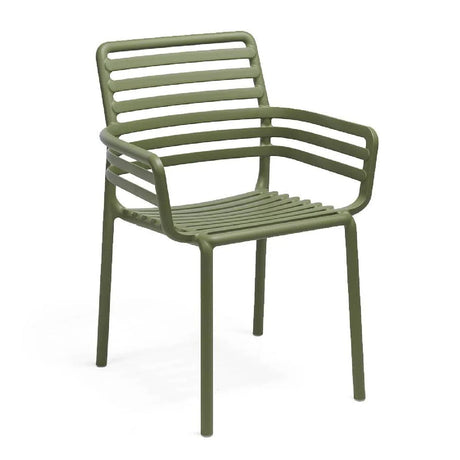 Slatted Outdoor Monobloc Dining Armchair | Nardi Doga