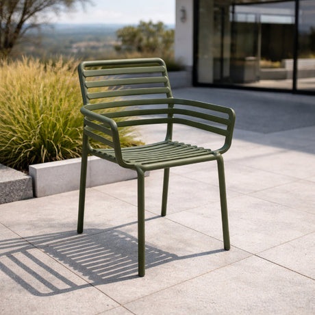 Slatted Outdoor Monobloc Dining Armchair | Nardi Doga