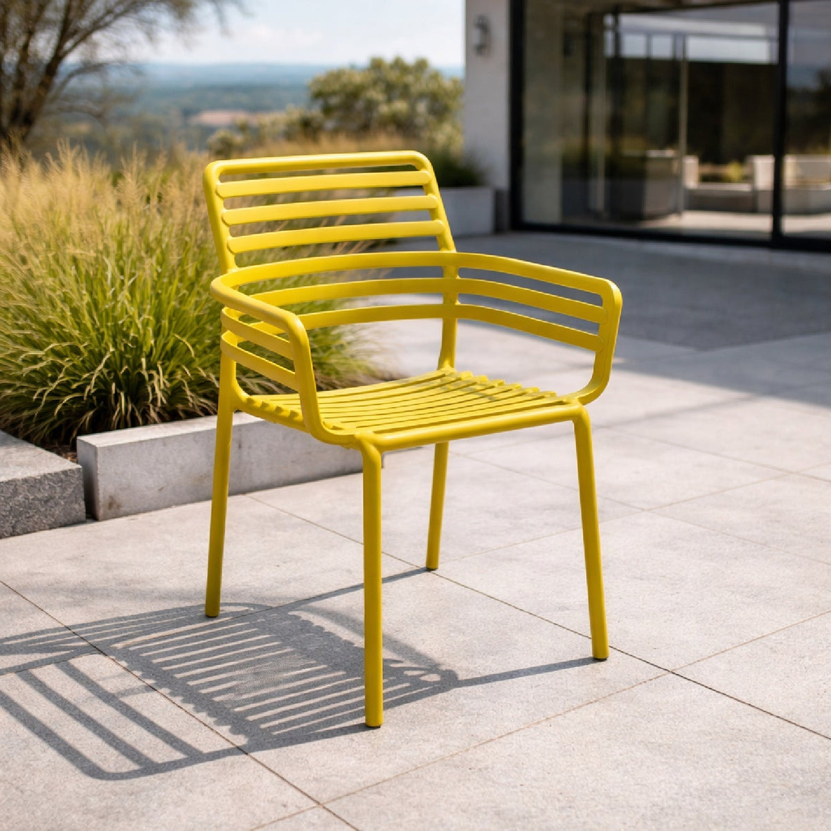 Slatted Outdoor Monobloc Dining Armchair | Nardi Doga