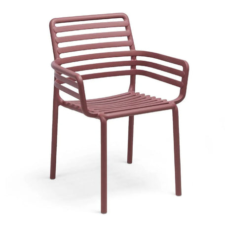Slatted Outdoor Monobloc Dining Armchair | Nardi Doga